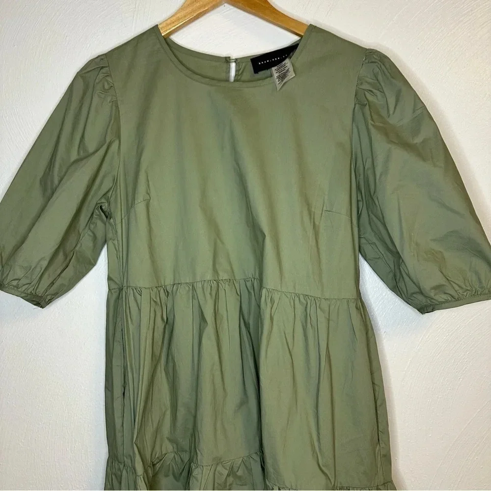 Know one Cares Poplin short sleeve Tiered mini Dress size S (B3)